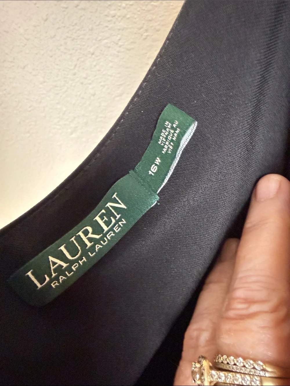 NWT LAUREN Ralph Lauren Black Elegant Cocktail Dress 16W - Picture 2 of 7